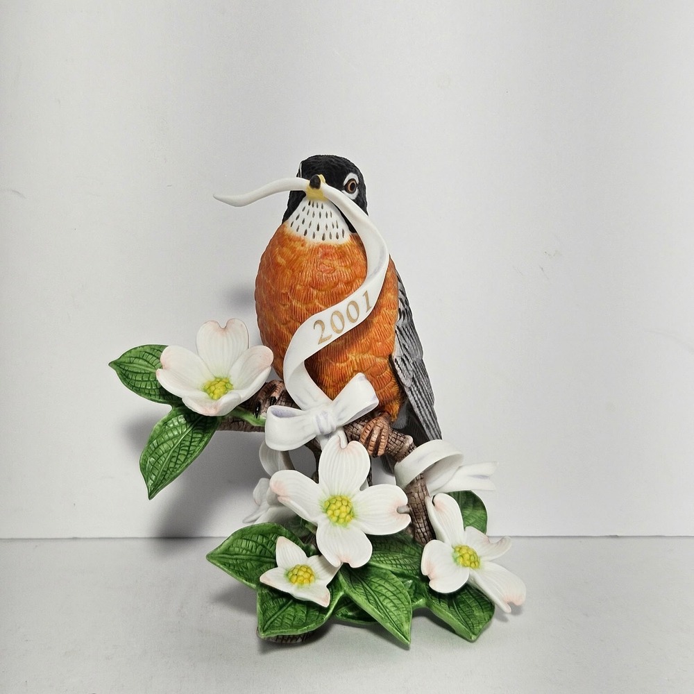 Lenox 2001 Robin Fine Porcelain Figurine Limited Edition Bird Box COA